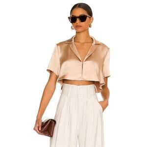 L'academie satin cropped Freja top